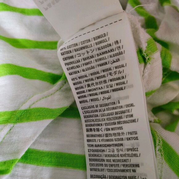 Abercrombie & Fitch Neon Green Striped Tank Top XS Logo Pocket Preppy Y2K Beachy - Picture 8 of 10